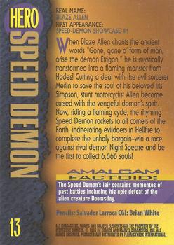 1996 SkyBox Amalgam #13 Speed Demon Back