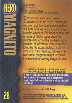 1996 SkyBox Amalgam #28 Magneto Back