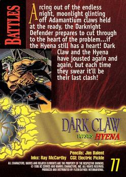 1996 SkyBox Amalgam #77 Dark Claw versus Hyena Back