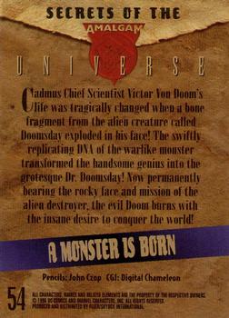 1996 SkyBox Amalgam #54 A Monster is born Back