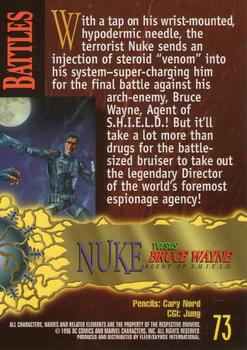 1996 SkyBox Amalgam #73 Nuke versus Bruce Wayne Back