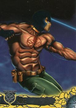 1996 SkyBox Amalgam #73 Nuke versus Bruce Wayne Front
