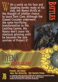1996 SkyBox Amalgam #78 Hyena versus Dark Claw Back