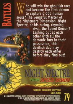 1996 SkyBox Amalgam #79 Night Spectre versus Speed Demon Back