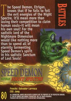 1996 SkyBox Amalgam #80 Speed Demon versus Night Spectre Back