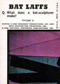 1966 Topps Batman Bat Laffs #34 The Penguin, the Riddler, Catwoman and the Joker Back