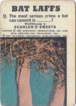 1967 Scanlens Bat Laffs #18 Batman Back