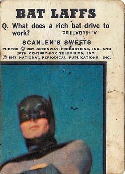 1967 Scanlens Bat Laffs #21 Batman Back