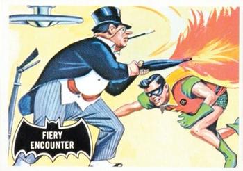 1966 Topps Batman (Black Bat Logo) #19 Fiery Encounter Front