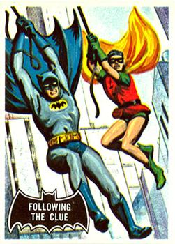 1966 Topps Batman (Black Bat Logo) #40 Following the Clue Front