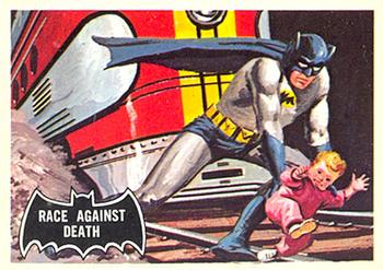 1966 Topps Batman (Black Bat Logo) #53 Race Against Death Front