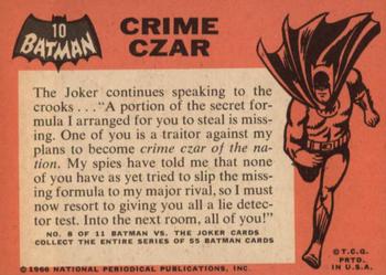 1966 Topps Batman (Black Bat Logo) #10 Crime Czar Back