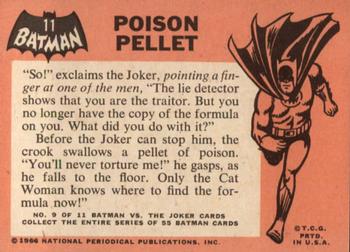 1966 Topps Batman (Black Bat Logo) #11 Poison Pellet Back