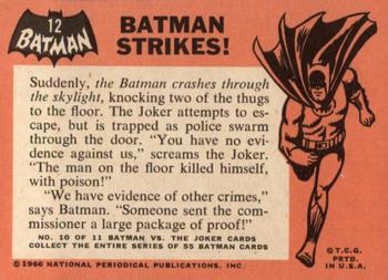 1966 Topps Batman (Black Bat Logo) #12 Batman Strikes! Back