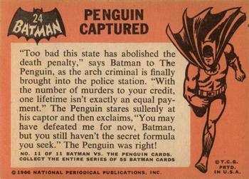 1966 Topps Batman (Black Bat Logo) #24 Penguin Captured Back