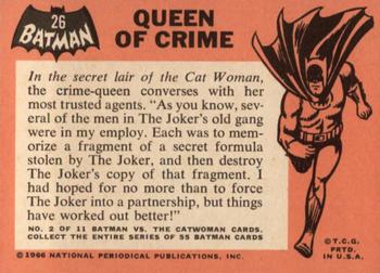 1966 Topps Batman (Black Bat Logo) #26 Queen of Crime Back