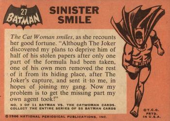 1966 Topps Batman (Black Bat Logo) #27 Sinister Smile Back