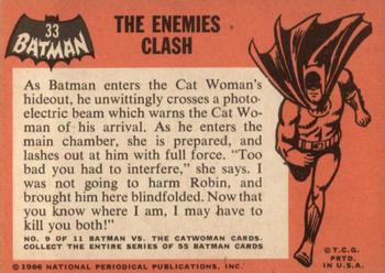 1966 Topps Batman (Black Bat Logo) #33 The Enemies Clash Back