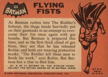 1966 Topps Batman (Black Bat Logo) #44 Flying Fists Back