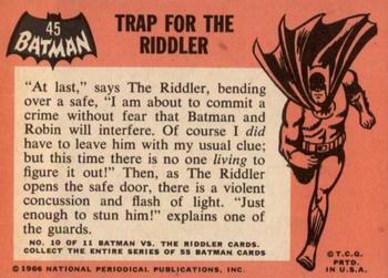 1966 Topps Batman (Black Bat Logo) #45 Trap for the Riddler Back