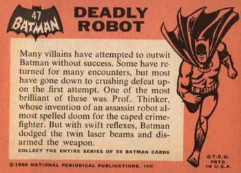 1966 Topps Batman (Black Bat Logo) #47 Deadly Robot Back