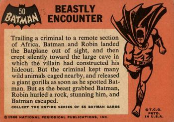1966 Topps Batman (Black Bat Logo) #50 Beastly Encounter Back