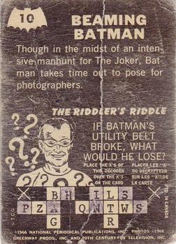 1966 Topps Batman Riddler Back #10 Beaming Batman Back
