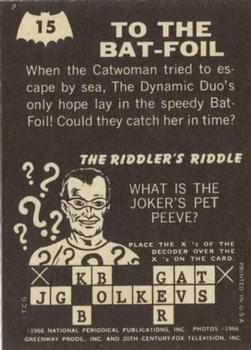1966 Topps Batman Riddler Back #15 To the Bat-Foil Back