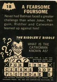 1966 Topps Batman Riddler Back #18 A Fearsome Foursome Back