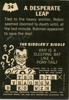 1966 Topps Batman Riddler Back #24 A Desperate Leap Back