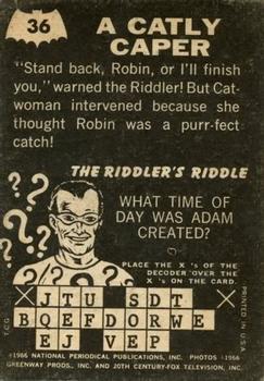 1966 Topps Batman Riddler Back #36 A Catly Caper Back
