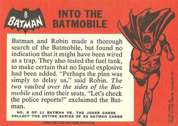 1989 Topps Batman Deluxe Reissue Edition #8 Into the Batmobile Back