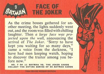 1989 Topps Batman Deluxe Reissue Edition #9 Face of the Joker Back