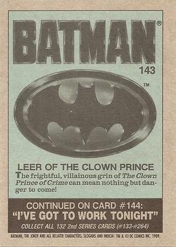 1989 Topps Batman #143 Leer of the Clown Prince Back