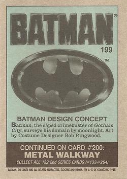 1989 Topps Batman #199 Batman Design Concept Back