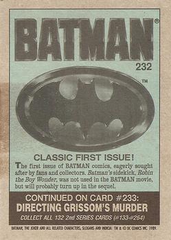 1989 Topps Batman #232 Classic First Issue! Back