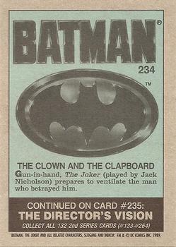1989 Topps Batman #234 The Clown and the Clapboard Back
