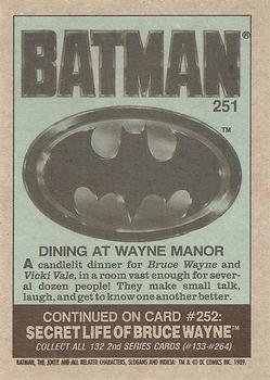 1989 Topps Batman #251 Dining at Wayne Manor Back