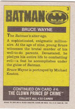 1989 Topps Batman #3 Bruce Wayne Back