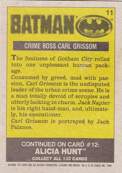 1989 Topps Batman #11 Crime Boss Carl Grissom Back