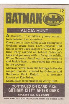 1989 Topps Batman #12 Alicia Hunt Back