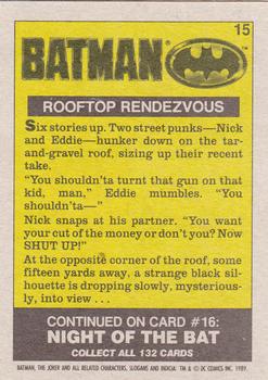1989 Topps Batman #15 Rooftop Rendezvous Back