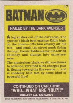 1989 Topps Batman #17 Nailed by the Dark Avenger Back