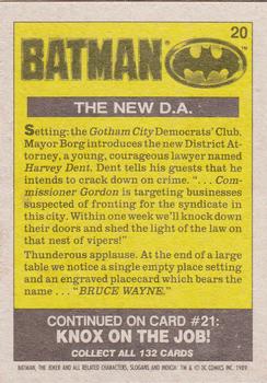 1989 Topps Batman #20 The New D.A. Back