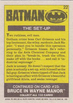 1989 Topps Batman #22 The Set-Up Back