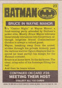 1989 Topps Batman #23 Bruce in Wayne Manor Back
