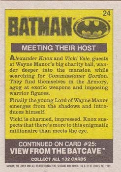 1989 Topps Batman #24 Meeting Their Host Back