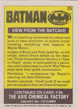 1989 Topps Batman #25 View from the Batcave Back