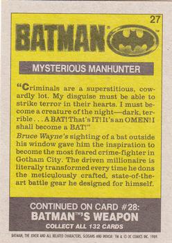 1989 Topps Batman #27 Mysterious Manhunter Back