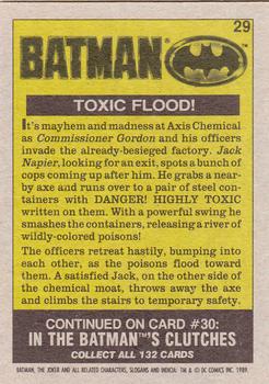 1989 Topps Batman #29 Toxic Flood! Back